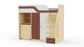 Кровать-чердак с рабочей зоной Мираж К22 BMS