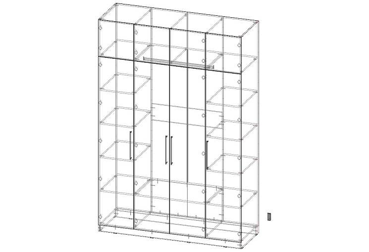 Распашной шкаф Вилета 8 (1750х2600х600)