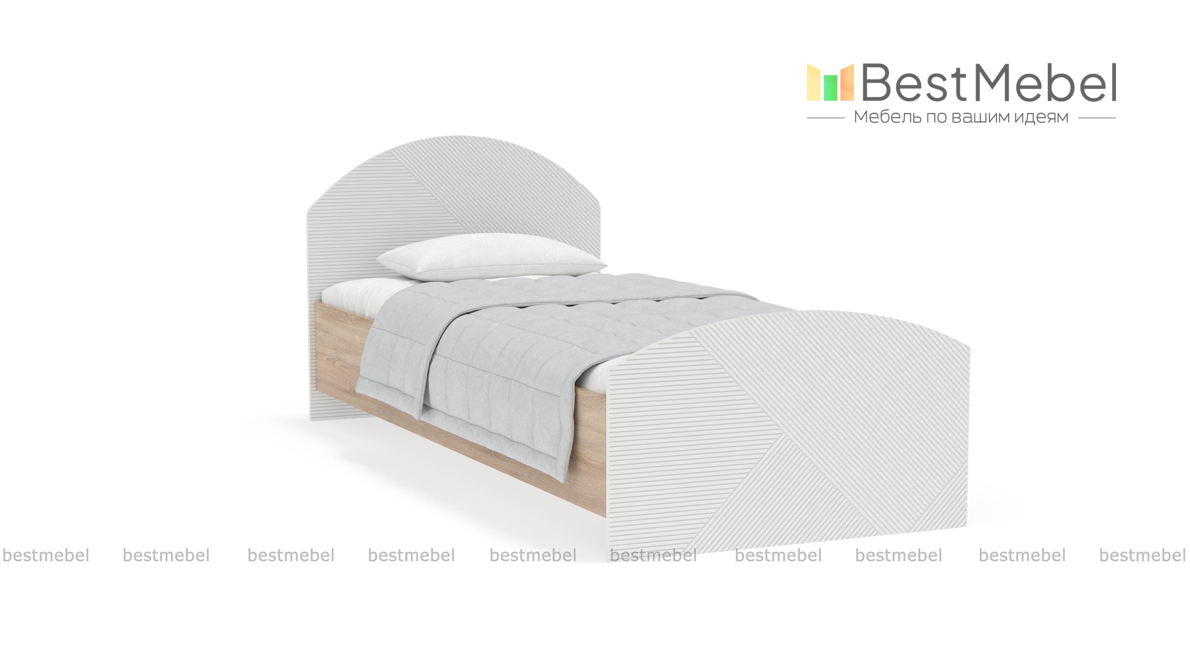 Кровать светлая Веер BMS - Фото