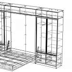 Чертеж Шкаф-кроватью с диваном Локи BMS
