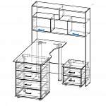 Схема сборки Угловой письменный стол с надстройкой Тилли-01 BMS