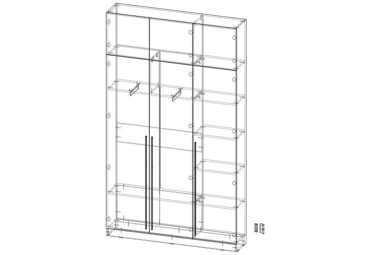 ЭСКИЗ №00000323416 Шкаф распашной Лофант 3А (1400х2400х300)