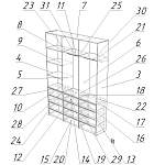 Схема сборки Стеллаж для одежды Мирта 48 BMS