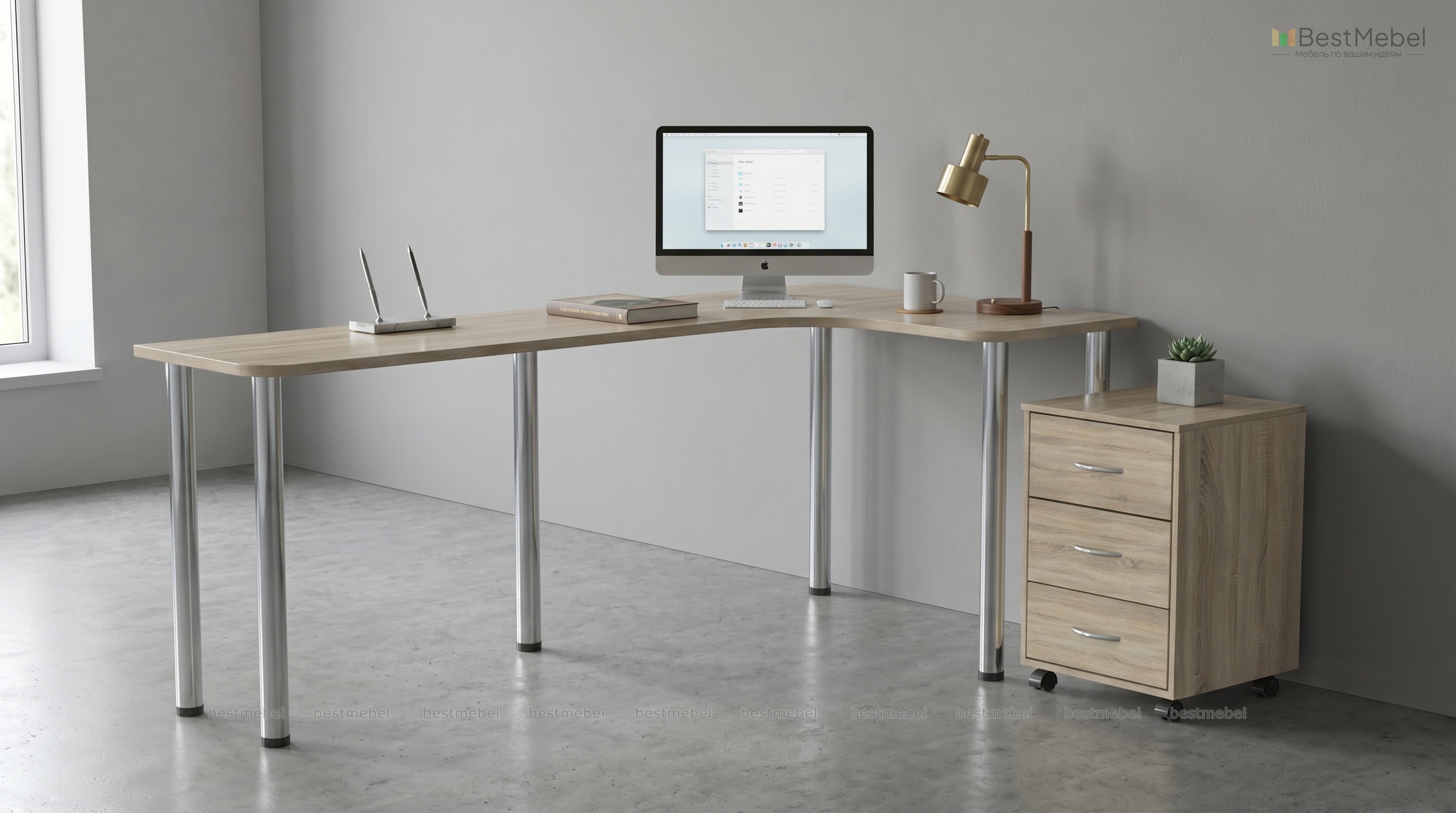 Рабочий стол с тумбой Муа-2 BMS