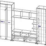Чертеж Стенка для гостиной Атлантида-3 BMS