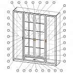 Схема сборки Шкаф для одежды 4-х дверный Вентура ИД 01.70 BMS