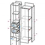 Чертеж Дарси 1 Шкаф-Стеллаж BMS